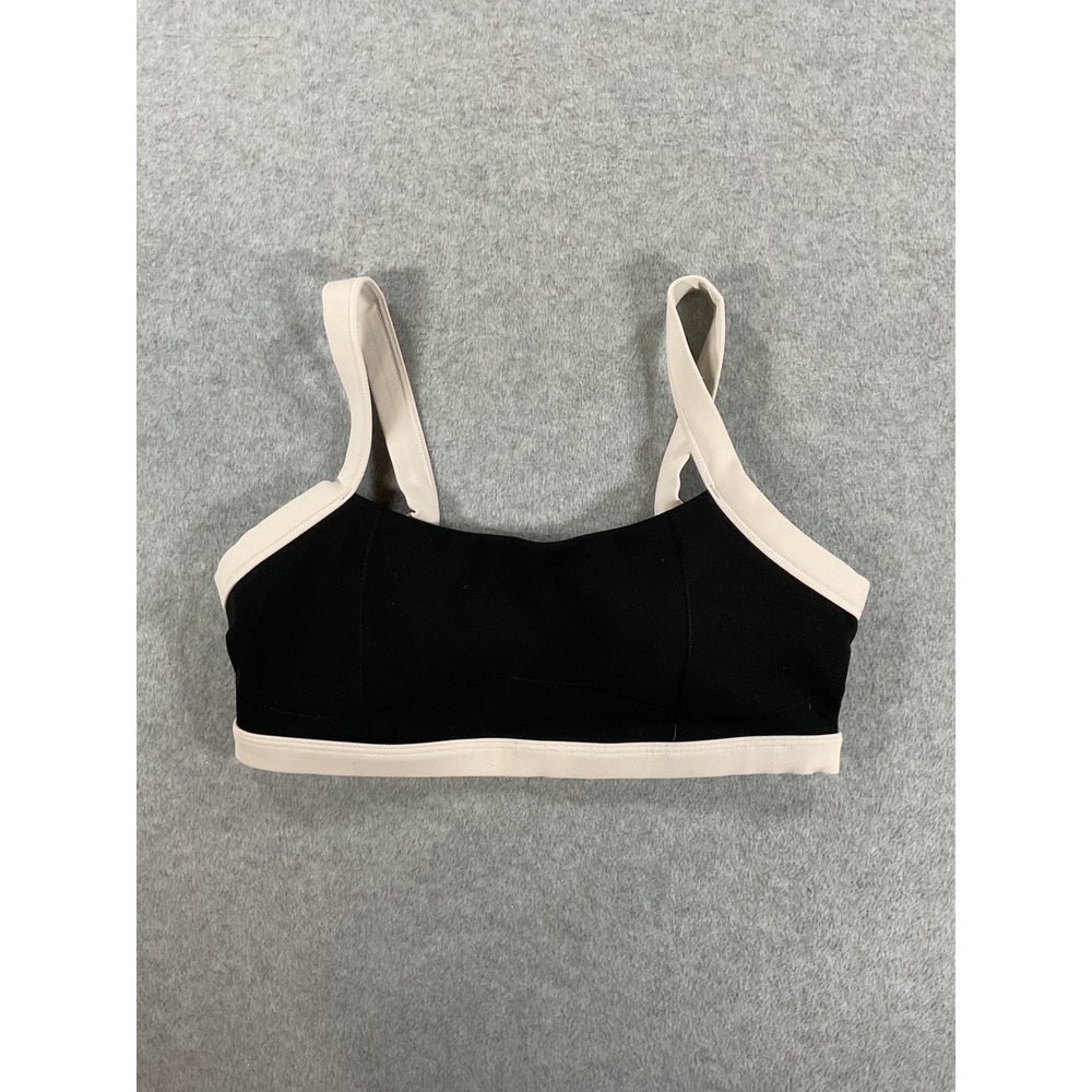LSKD Always You Sports Bra Black Cream Colorblock Athletic Crop Top 2566